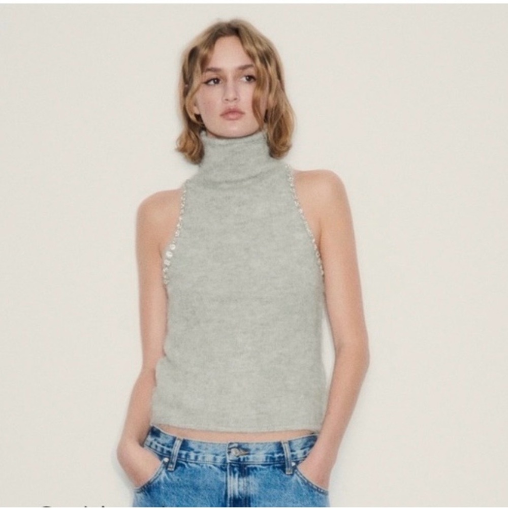 Zara Light Gray Knit Top